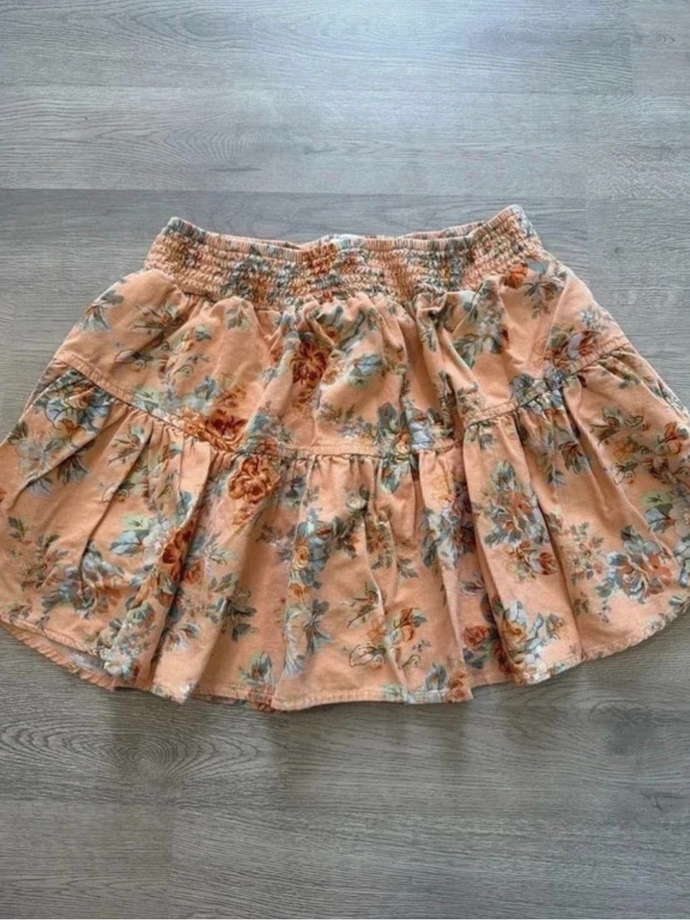 American Eagle Outfitters Peach Floral Mini Skirt
